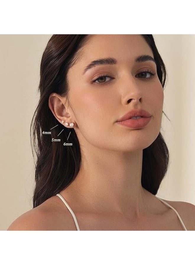 يوكانبي طقم أقراط غضروف الأذن بتصميم فاخر بسيط من النحاس – إكسسوارات نسائية عصرية - Image 5